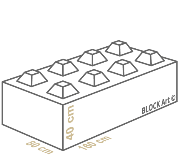 Block Art - Misure blocco 160cm x 80cm x 40cm