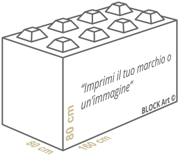 Block Art - Misure blocco 160cm x 80cm x 80cm