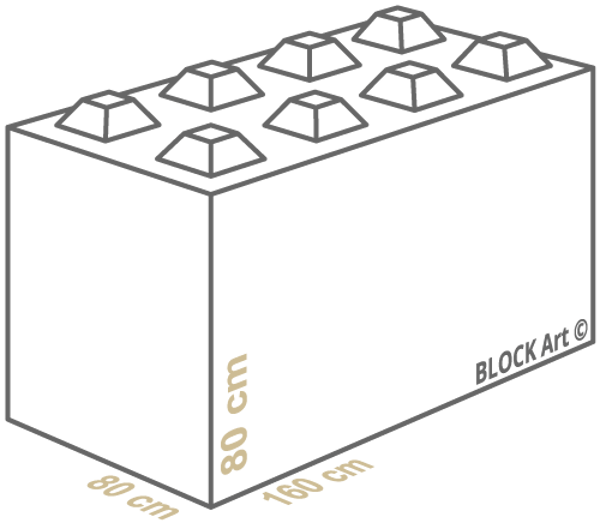 Block Art - Misure blocco 160cm x 80cm x 80cm