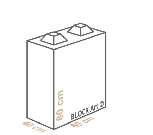 Block Art - Misure blocco 80cm x 40cm x 80cm