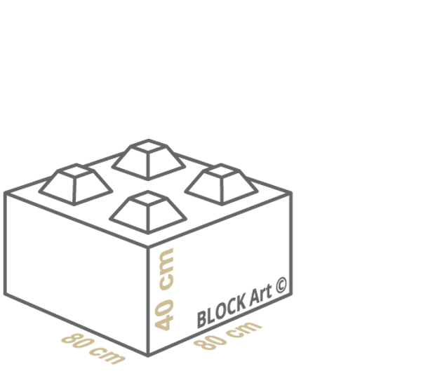 Block Art - Misure blocco 80cm x 80cm x 40cm