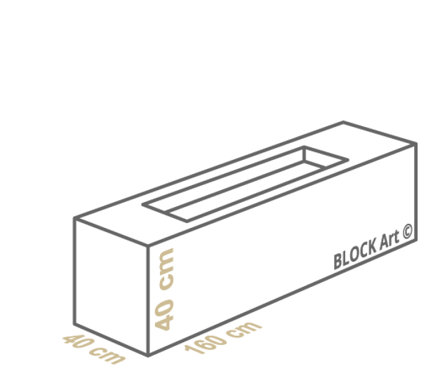 Block Art - Misure blocco 160cm x 40cm x 40cm