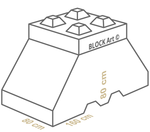 Block Art - Misure blocco 160cm x 80cm x 80cm