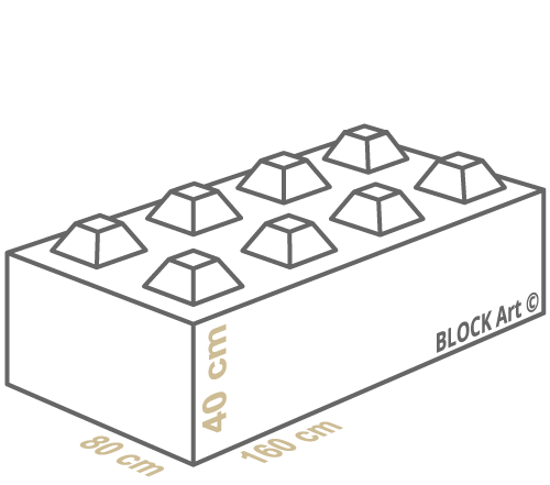 Block Art - Misure blocco cemento 160cm x 80cm x 40cm