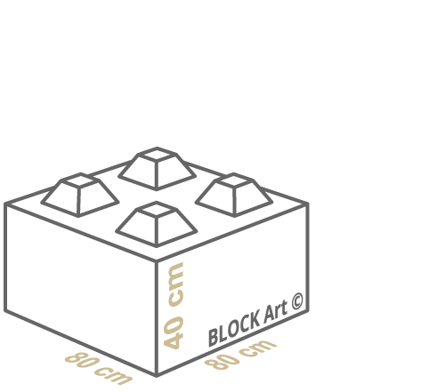 Block Art - Misure blocco cemento 80cm x 80cm x 40cm