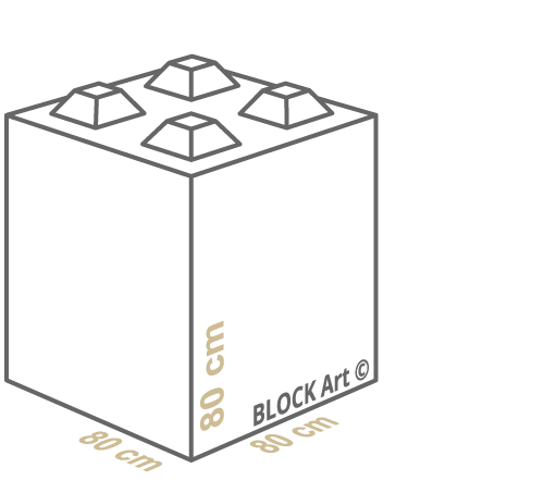 Block Art - Misure blocco 80cm x 80cm x 80cm