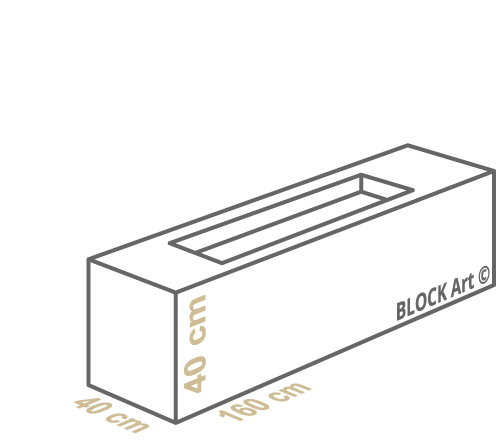 Block Art - Misure blocco cemento 160cm x 40cm x 40cm