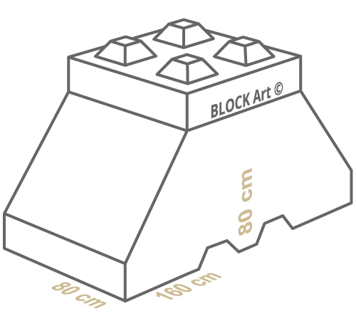 Block Art - Misure blocco cemento 160cm x 80cm x 80cm