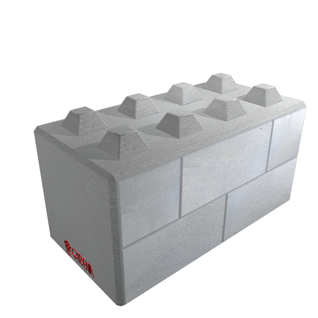 Blocchi in calcestruzzo, stampato e bocciardato