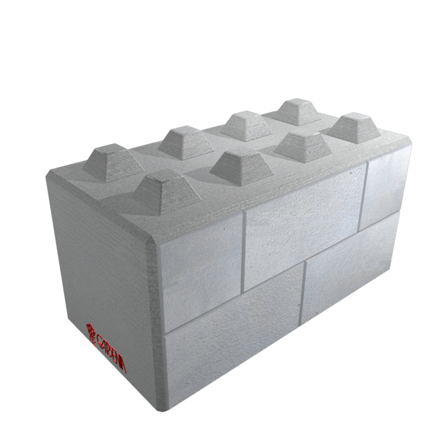 Blocchi in calcestruzzo, stampato e bocciardato