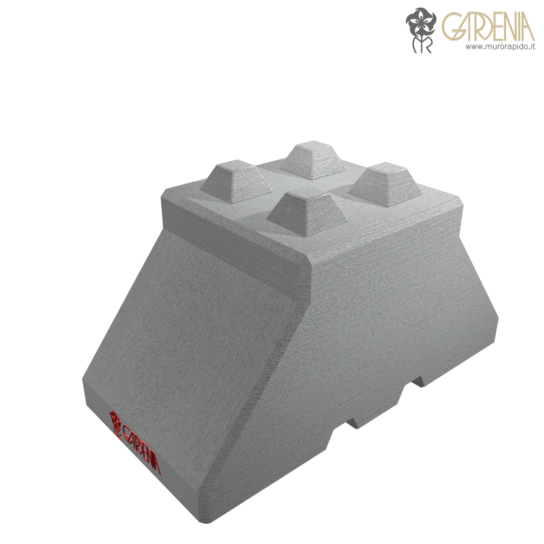 Blocco a tagli obliqui in calcestruzzo Blocco di cemento.
