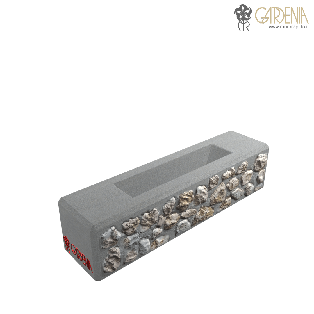 Blocco fioriera in calcestruzzo e pietra Fioriera di cemento con pietra a faccia vista.
 Blocco fioriera in calcestruzzo e pietra Fioriera di cemento con pietra a faccia vista.