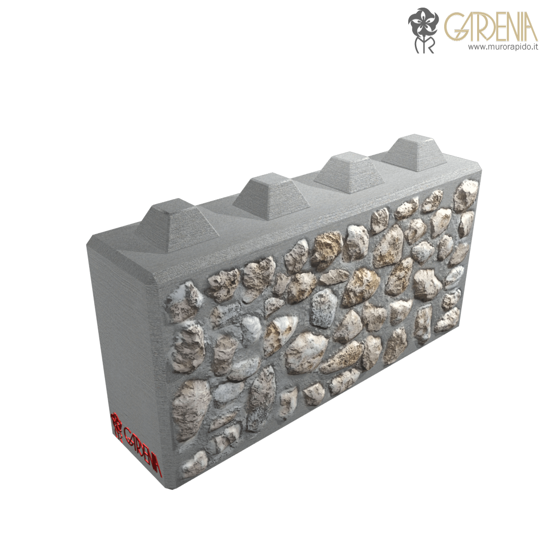 Blocco in calcestruzzo e pietra Blocco di cemento con pietra a faccia vista.
 Blocco in calcestruzzo e pietra Blocco di cemento con pietra a faccia vista.