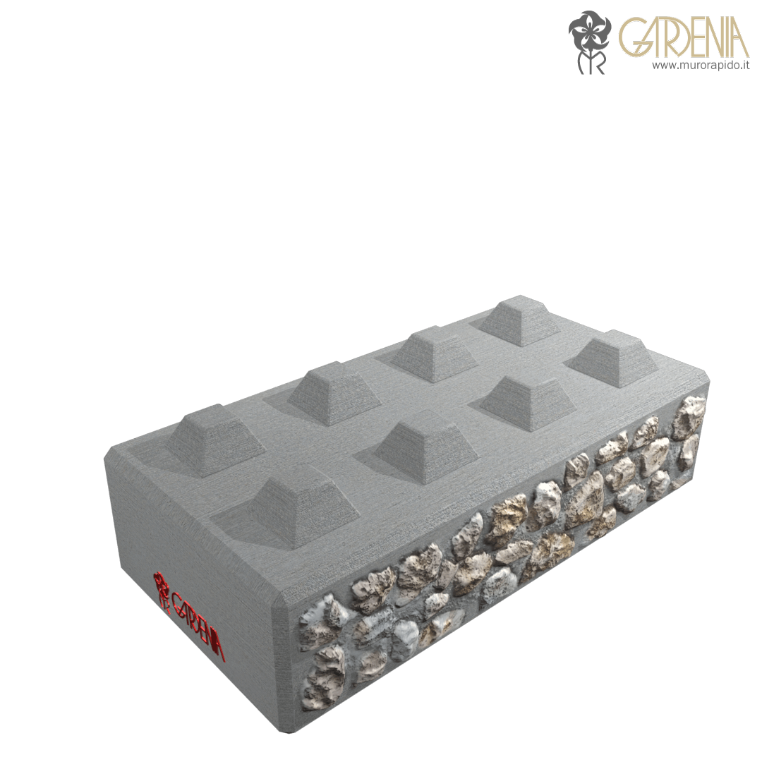 Blocco in calcestruzzo e pietra Blocco di cemento con pietra a faccia vista.
 Blocco in calcestruzzo e pietra Blocco di cemento con pietra a faccia vista.