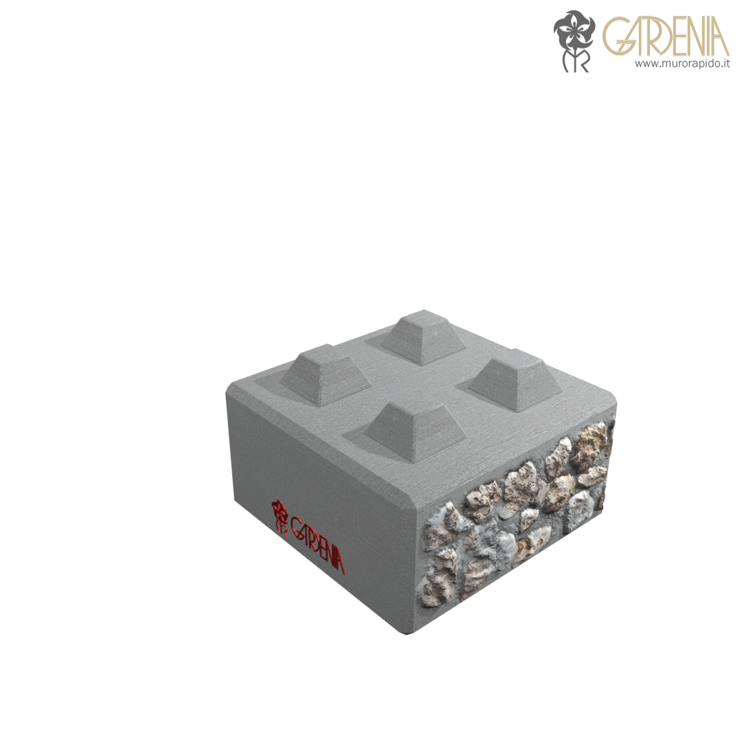 Blocco in calcestruzzo e pietra Blocco di cemento con pietra a faccia vista.
 Blocco in calcestruzzo e pietra Blocco di cemento con pietra a faccia vista.