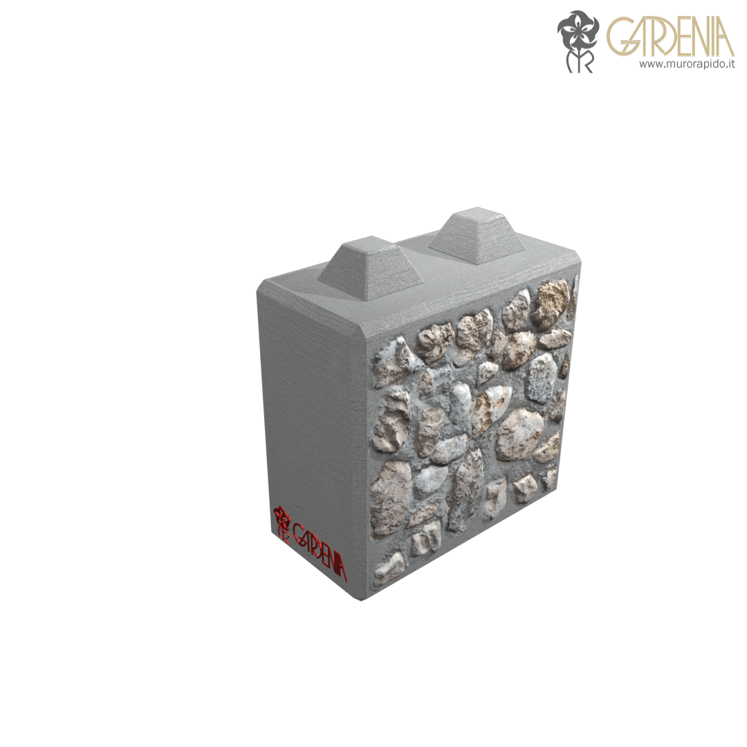 Blocco in calcestruzzo e pietra Blocco di cemento con pietra a faccia vista.
 Blocco in calcestruzzo e pietra Blocco di cemento con pietra a faccia vista.