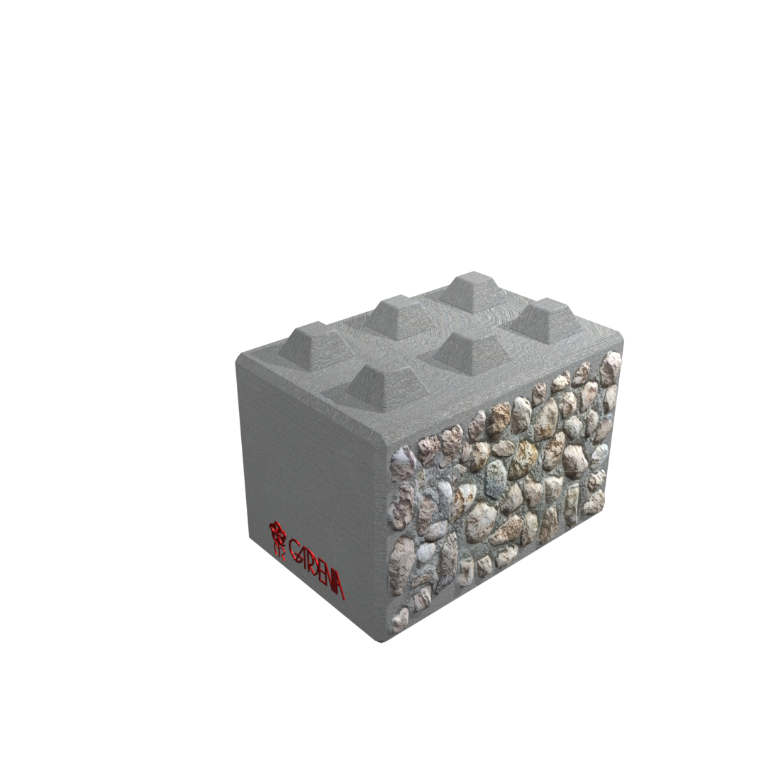 Blocco in calcestruzzo e pietra Blocco di cemento con pietra a faccia vista.
 Blocco in calcestruzzo e pietra Blocco di cemento con pietra a faccia vista.