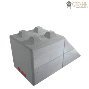 Blocco a taglio obliquo in calcestruzzo, stampato e bocciardato