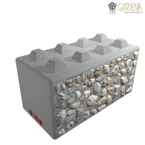 Blocco in calcestruzzo e pietra