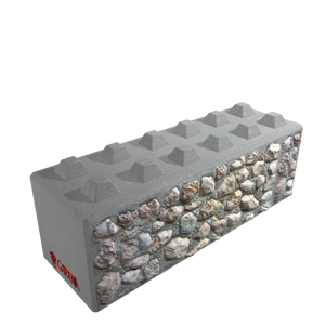 Blocco in calcestruzzo e pietra