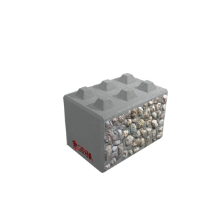 Blocco in calcestruzzo e pietra