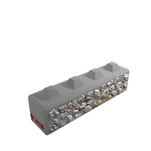 Blocco in calcestruzzo e pietra