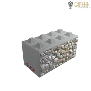 Blocco in calcestruzzo e pietra