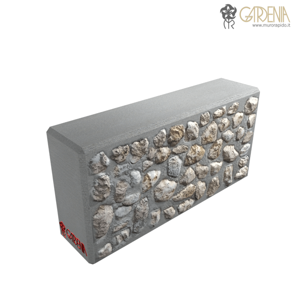 Blocco a superficie liscia in calcestruzzo e pietra