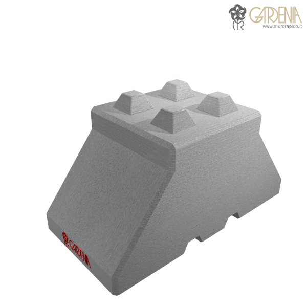 Blocco a tagli obliqui in calcestruzzo