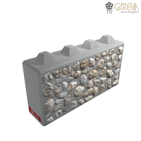 Blocco in calcestruzzo e pietra