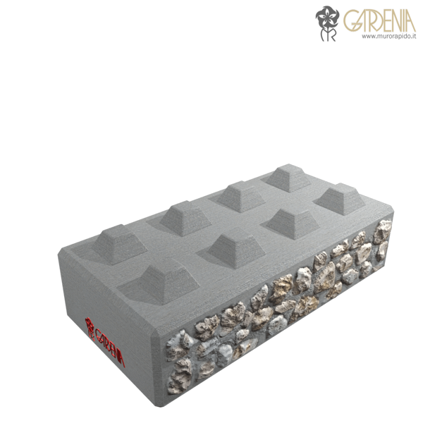 Blocco in calcestruzzo e pietra