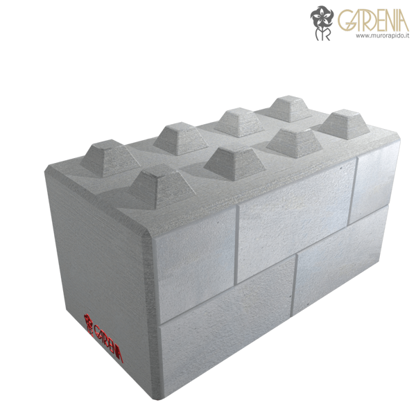 Blocco in calcestruzzo, stampato e bocciardato