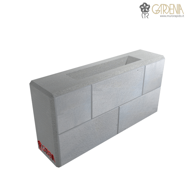 Blocco fioriera in calcestruzzo, stampato e bocciardato