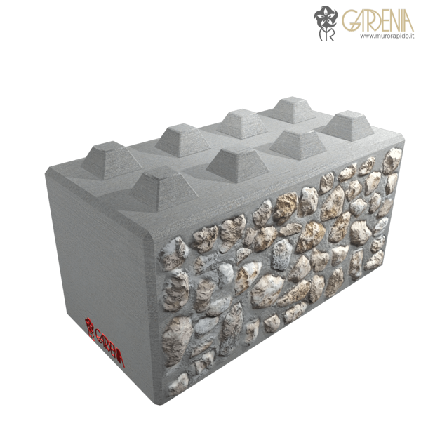 Blocco in calcestruzzo e pietra