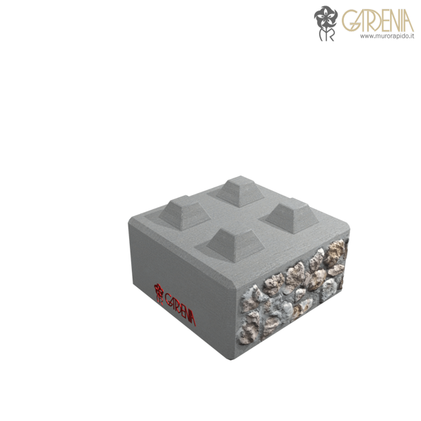 Blocco in calcestruzzo e pietra