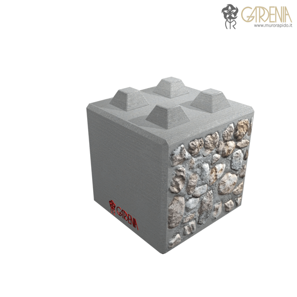 Blocco in calcestruzzo e pietra