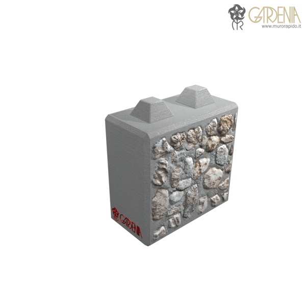 Blocco in calcestruzzo e pietra