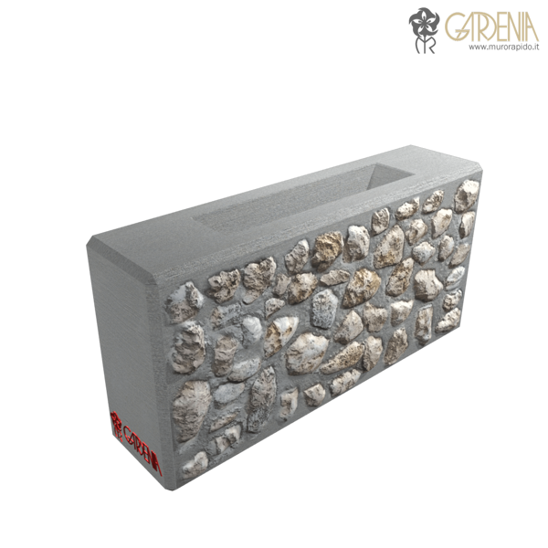 Blocco fioriera in calcestruzzo e pietra