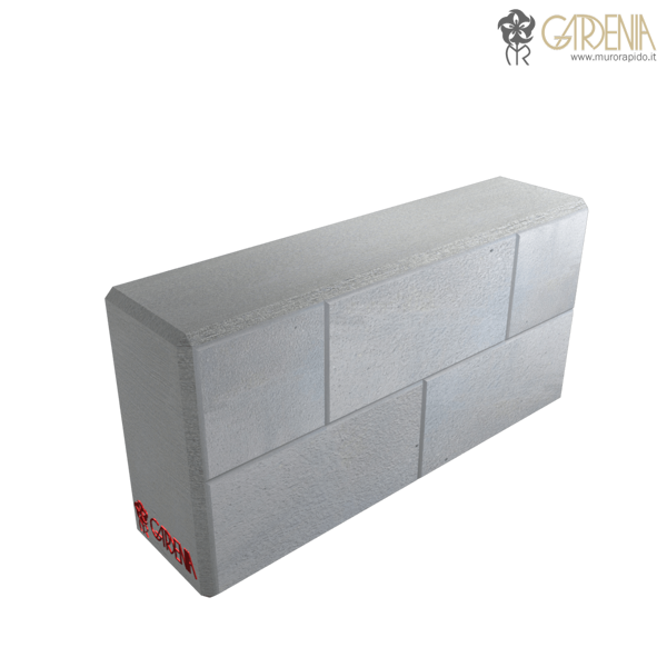 Blocco a superficie liscia in calcestruzzo, stampato e bocciardato