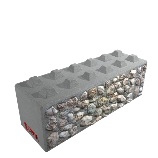 Blocco in calcestruzzo e pietra