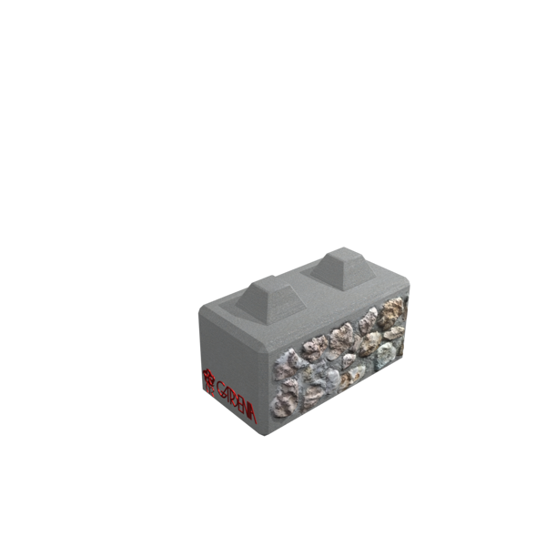 Blocco in calcestruzzo e pietra