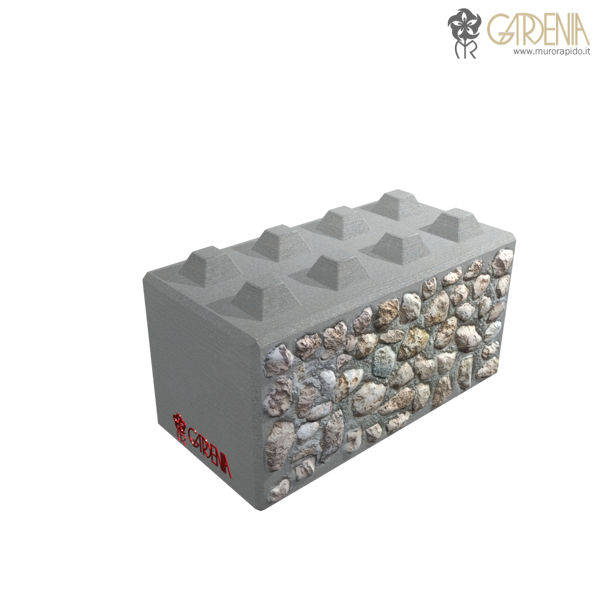 Blocco in calcestruzzo e pietra