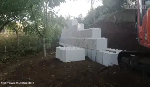 Muro di contenimento con rivestimento in pietra